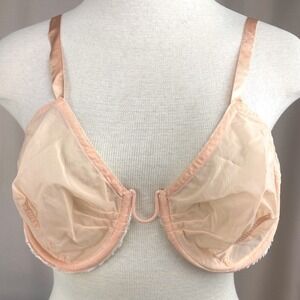 Vintage 50s ELLE Peach Monowire Bra (32) French Lingerie Rockabilly Coquette‎